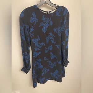A.L.C. Black and Blue Paisley Dress